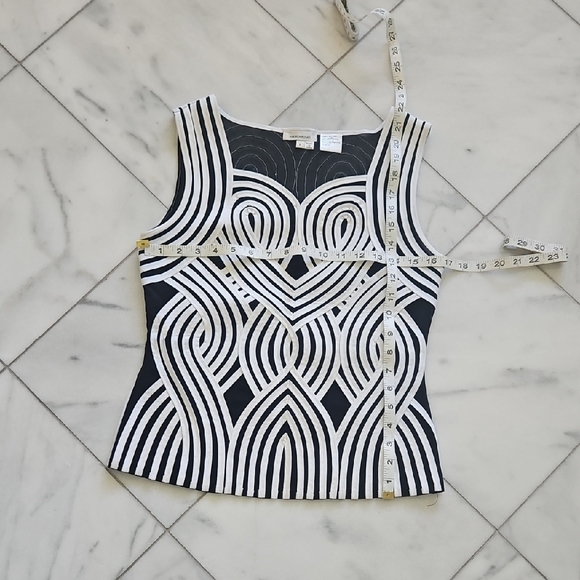 Andrea Roseti Black and White Patterned Top and Jacket Set - Picture 8 of 12